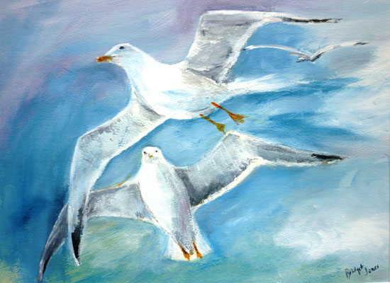 Seaguls Flying